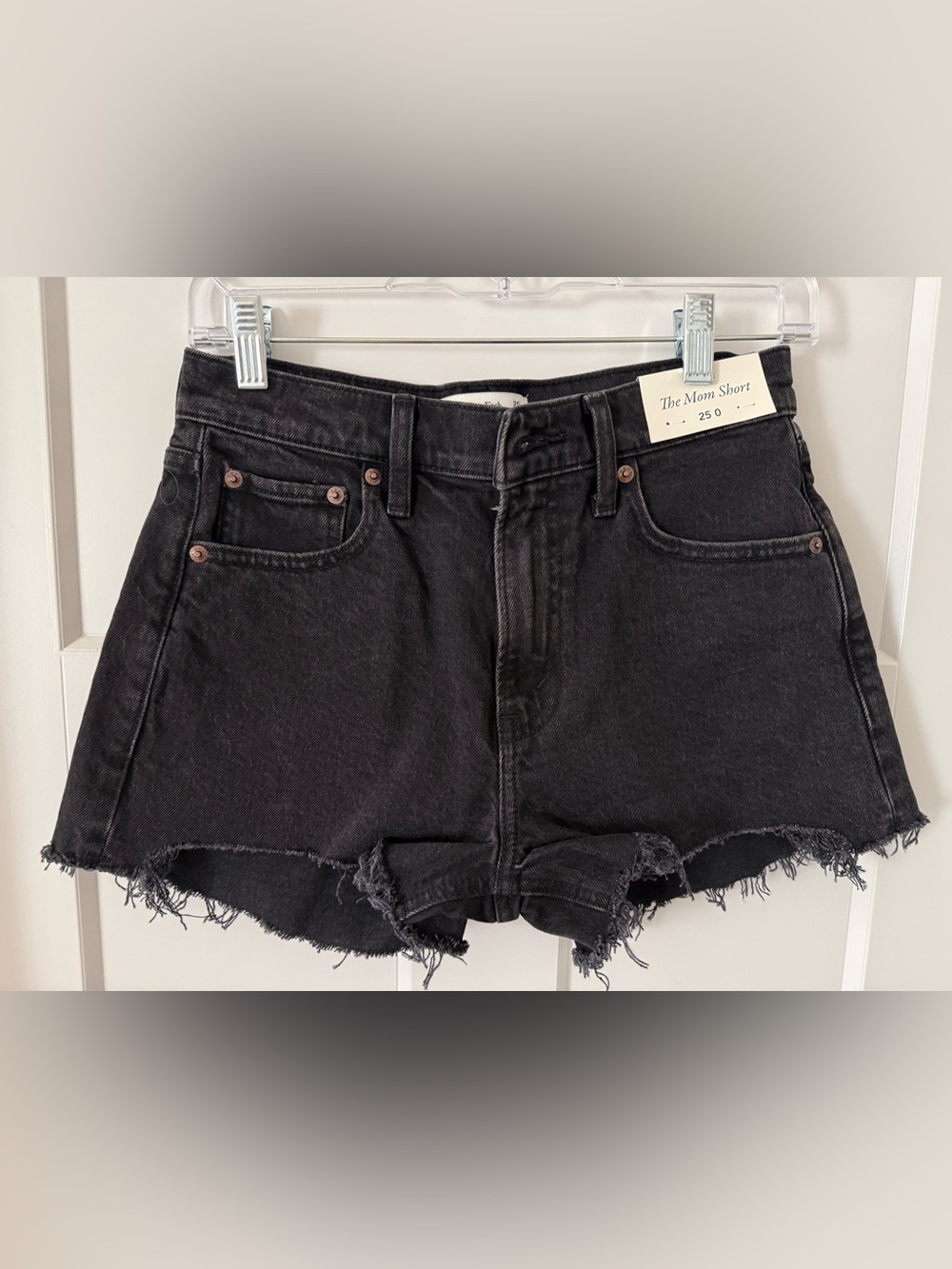 Abercrombie & Fitch Black Distressed High-Rise Jean Shorts